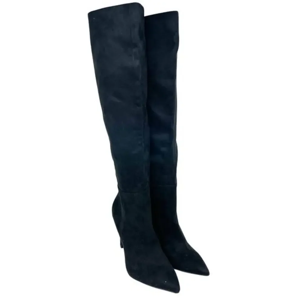 Open Edit Women's Barbara Tall Pointed Toe Boot Black Size 6.5 M‎